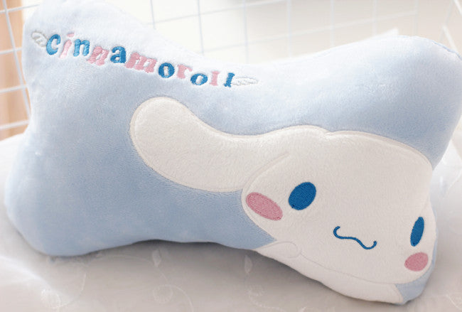 Cute Cartoon White Dog Car Neck Pillow and Seat Belt Cover