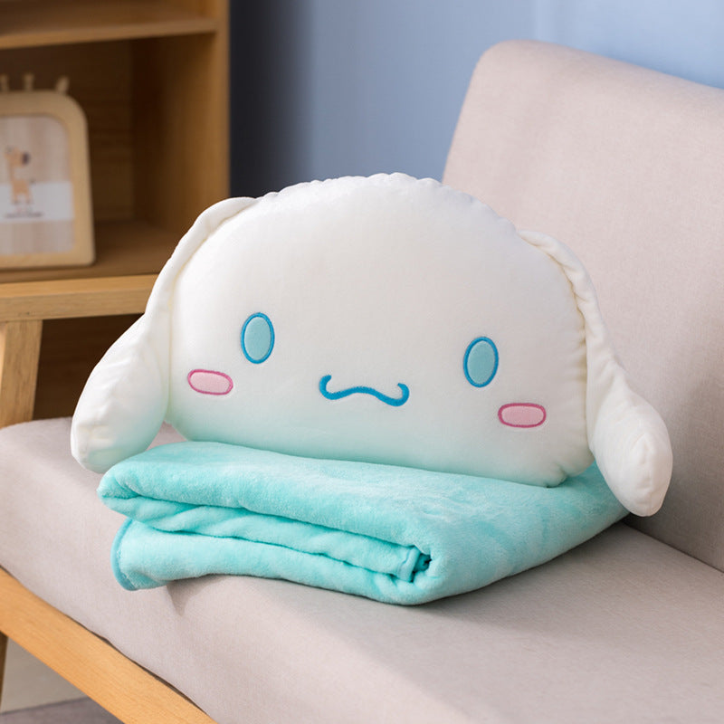 Cute Cartoon White Dog Car Neck Pillow and Seat Belt Cover