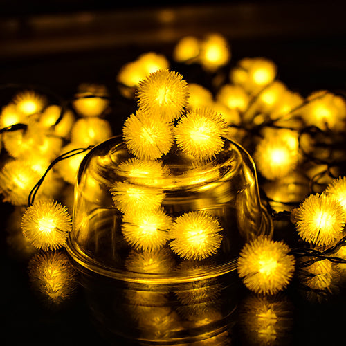 30LED Solar String Lights with Ball Decorations
