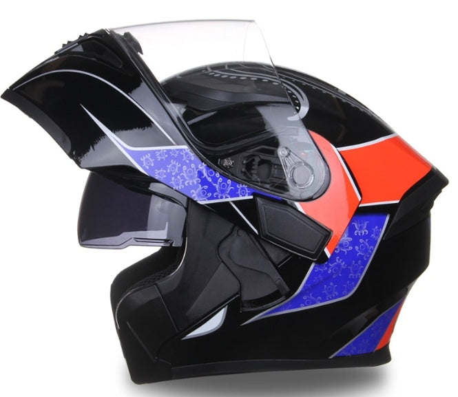 JIEKAI Motorcycle Helmet with Dual Lenses and Anti-Fog