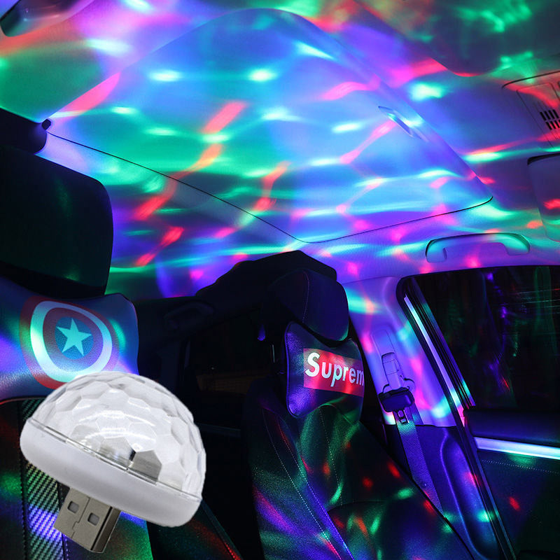 Car USB LED Rhythm Light with Voice Control