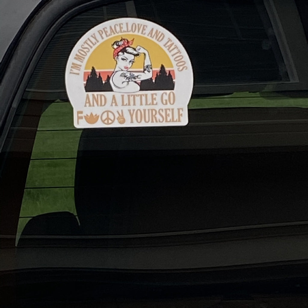 Peaceful Tattoo Vinyl Sticker for Cars and Trucks