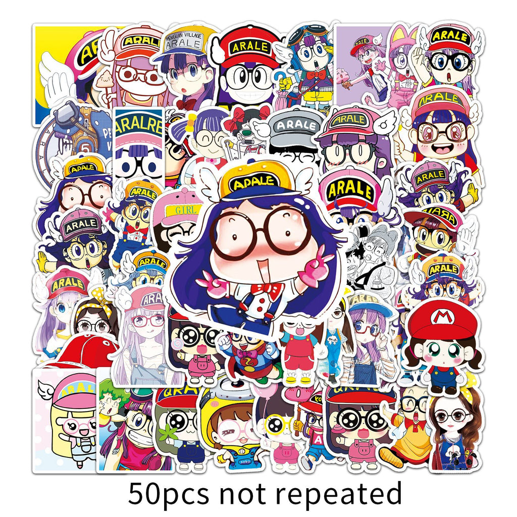 50 Anime Cartoon Waterproof Stickers for Luggage