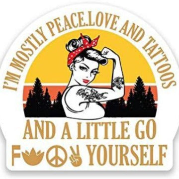 Peaceful Tattoo Vinyl Sticker for Cars and Trucks