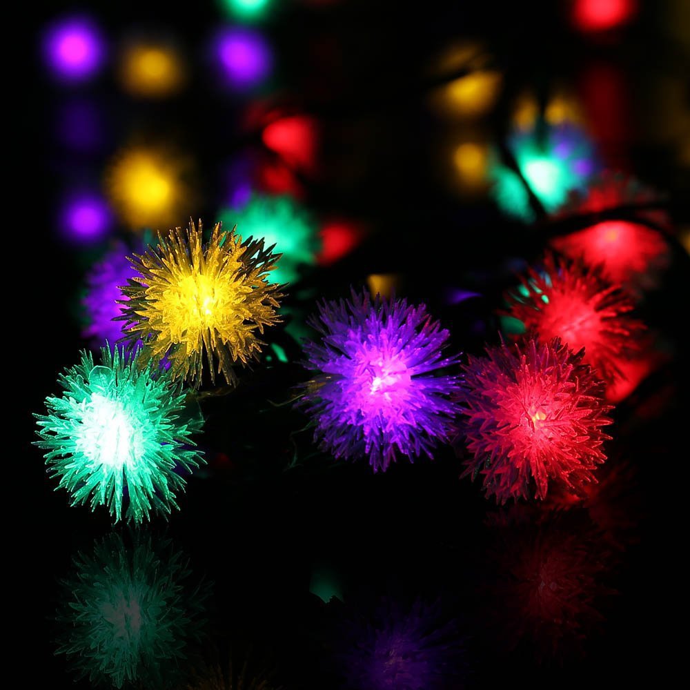 30LED Solar String Lights with Ball Decorations